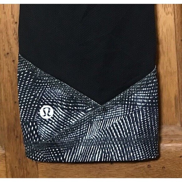 Lululemon Pace Rival Crop 22" Inseam Sz 8 Velocity Mesh Island Mist Black & Gray - Picture 9 of 11